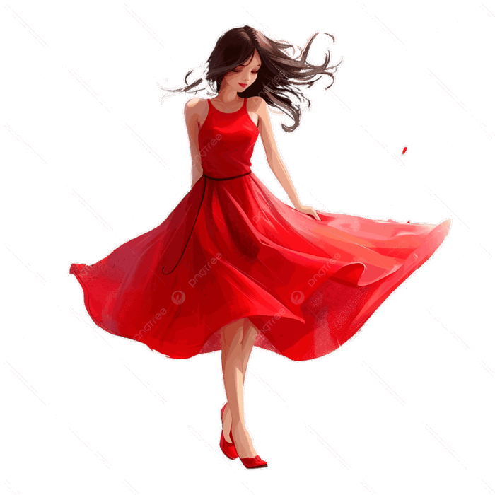 Cô Gái Mặc Váy đỏ Hình ảnh PNG | Vector Và Các Tập Tin PSD | Tải Về Miễn Phí Trên Pngtree