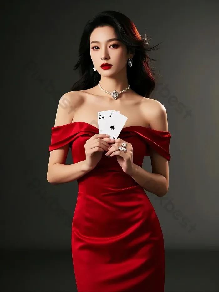 Tải miễn phí Casino Cô Gái Xinh đẹp Cầm Thẻ đỏ Nhiếp Ảnh | JPG chuyên nghiệp - Pikbest