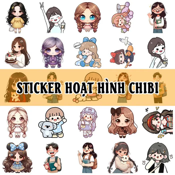STICKER CHIBI NHÂN VẬT – DỄ THƯƠNG, BIỂU CẢM, ĐẬM CHẤT RIÊNG