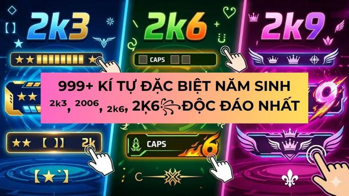 999+ kí tự đặc biệt năm sinh ²ᵏ³ ²⁰⁰⁶₂ₖ₆, 2ķ6꧂độc đáo nhất