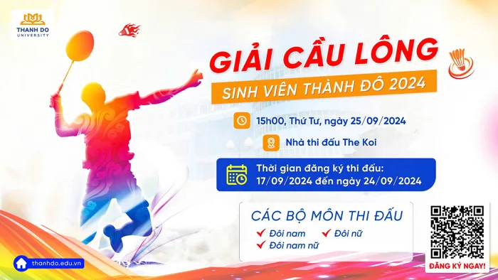 MUỐN KHOẺ ĐẸP THÌ TẬP THỂ THAO” - GIẢI CẦU LÔNG SINH VIÊN 2024 KHỞI ĐỘNG - Đại học Thành Đô