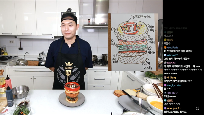 Đầu bếp fan cuồng Faker: Siêu đẹp trai, nổi tiếng Hàn Quốc vừa livestream  làm hamburger cực đẹp mừng SKT vô địch LCK