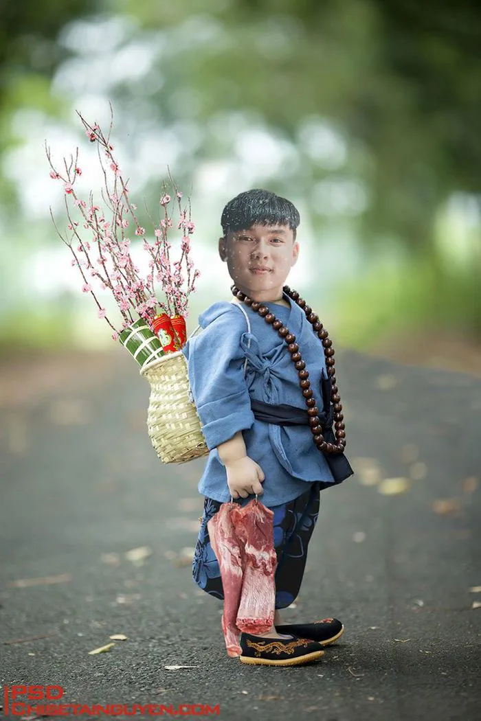 Free PSD ghép mặt vào ảnh Tết- Ảnh chế Tết 2023 hài hước cực đẹp |