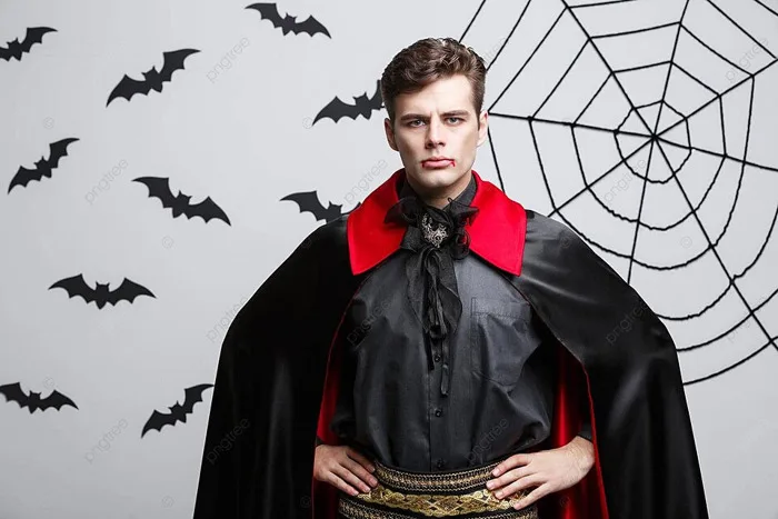 Chân Dung Của Một Ma Cà Rồng Da Trắng đẹp Trai Trong Trang Phục Halloween  Màu đen Và đỏ Thể Hiện Tinh Thần Của Khái Niệm Ma Cà Rồng Halloween Và Hình