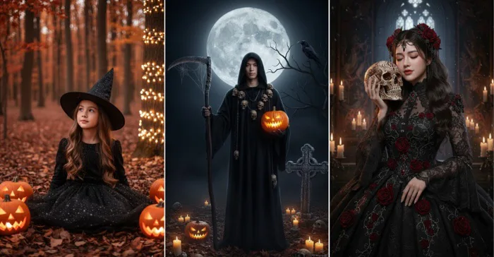 Prompt tạo ảnh Halloween cho bé và người lớn đa phong cách