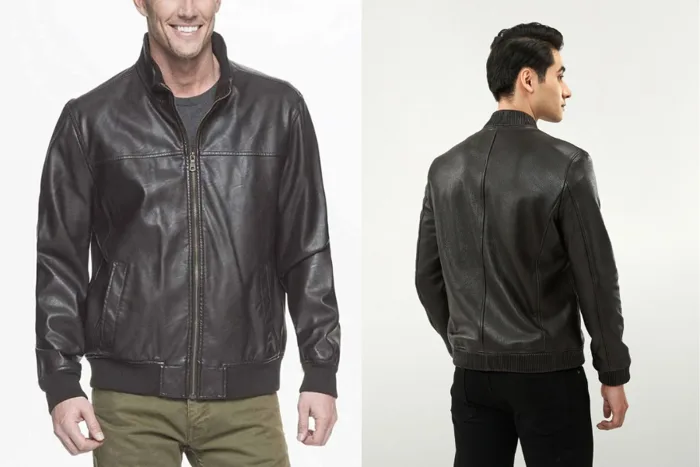 4+ Mẫu Áo Khoác Da Nam Cổ Trụ Thời Trang Và Cách Phối Đồ Đẹp 5S Fashion -  5SFASHION