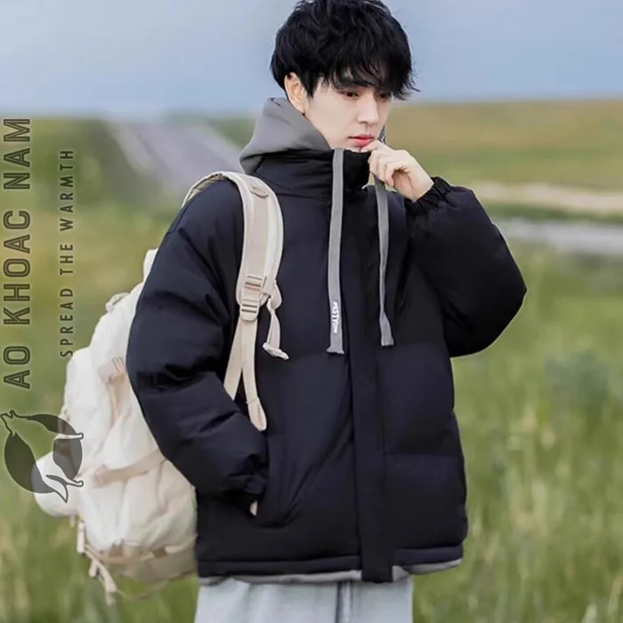 Áo phao nam mũ hoodie hàng hiệu AKN-222 - Shop áo khoác nam xuất khẩu