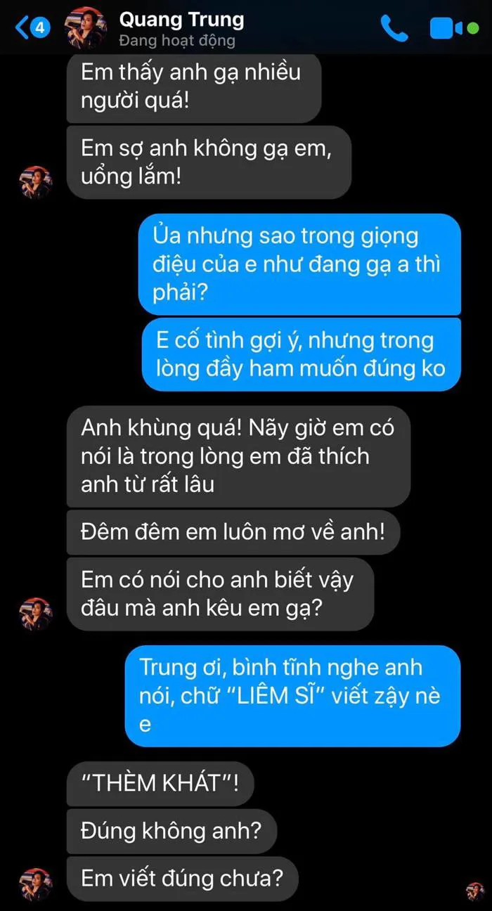 Rảnh rỗi sinh nông nổi, BB Trần nhắn tin 