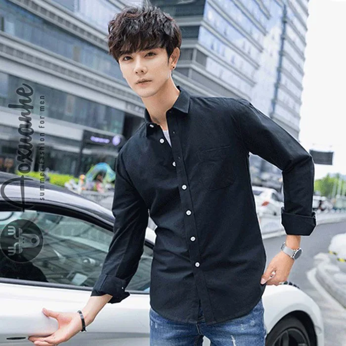 Áo sơ mi nam công sở đen đẹp AXH-096 - Shop áo xuân hè