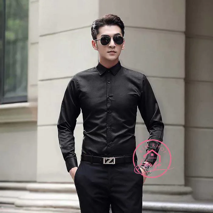 Sơ mi nam đen - Kim Khôi Shop bán cho thuê trang phục biểu diễn tại Q3 TPHCM