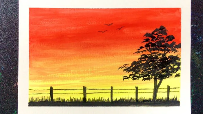 Vẽ tranh phong cảnh BẰNG MÀU NƯỚC đơn giản mà ĐẸP | how to draw scenery  with water color