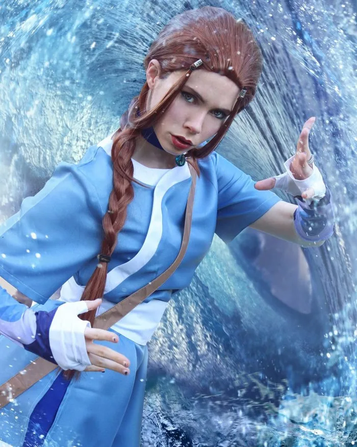 Anime Avatar: The Last Airbender Katara Blue Dress Outfit Cosplay Costumes  - Imaginations Costume & Dance