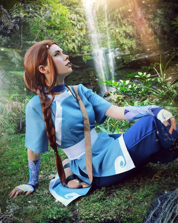 Anime Avatar: The Last Airbender Katara Blue Dress Outfit Cosplay Costumes  - Imaginations Costume & Dance
