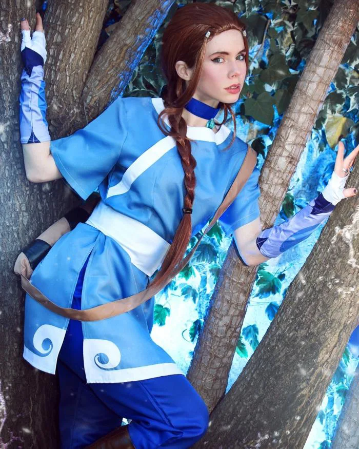 Anime Avatar: The Last Airbender Katara Blue Dress Outfit Cosplay Costumes  - Imaginations Costume & Dance